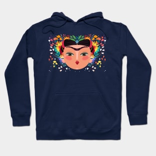 Mexican Lady with Flowers Hoodie